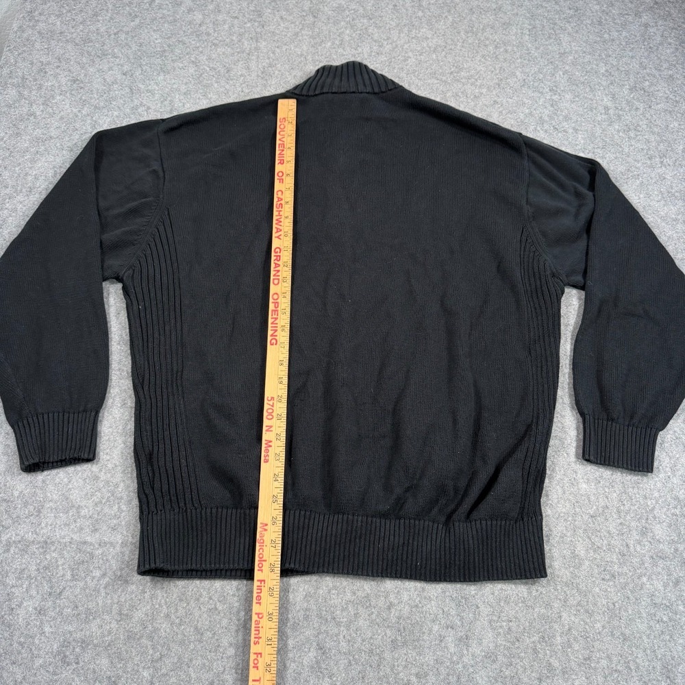 Lacoste Black Cotton Knit 1/4 Quarter Zip Pullover Sweater Men's Size 9 4XL - Picture 4 of 6
